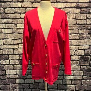 Talbots Coral Long Sleeve Cardigan Sweater Size XL